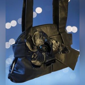 Renato Angi Black Leather Shoulder Bag  Made in Italy